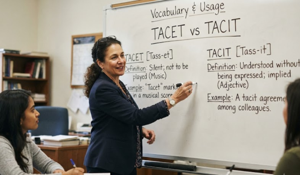 Tacet vs Tacit: Meaning, Differences, and Correct Usage