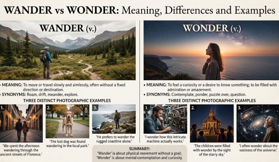 Wander vs Wonder: Meaning, Differences and Examples